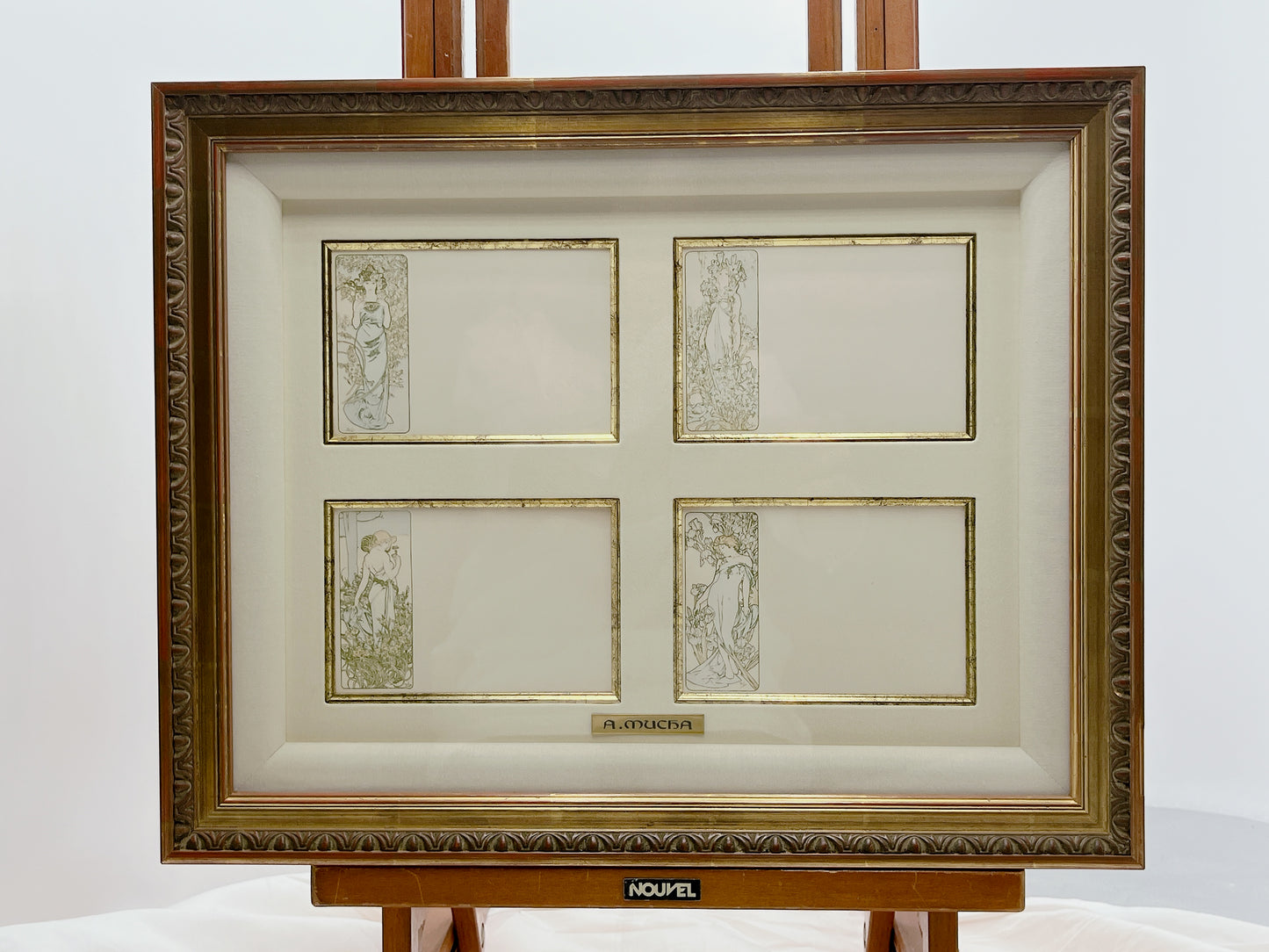 アルフォンス・ミュシャ「四つの花」オリジナルリトグラフ絵はがき - ギャラリーK