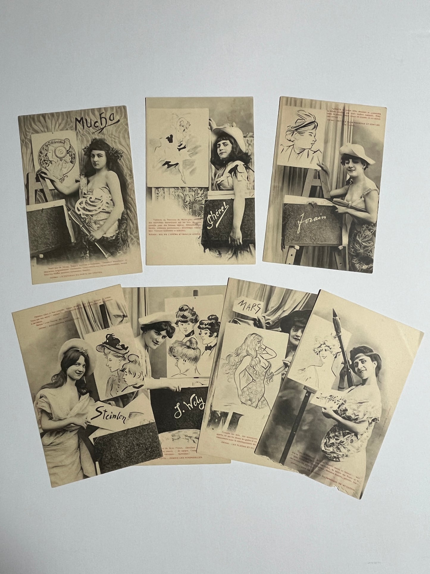 ミュシャ他 アートモデルによるイメージ絵はがき 7枚セット