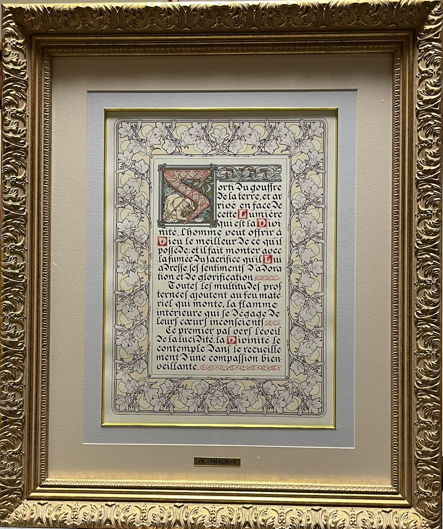 アルフォンス・ミュシャ「主の祈り Le Pater」解説文 (S) 額付き