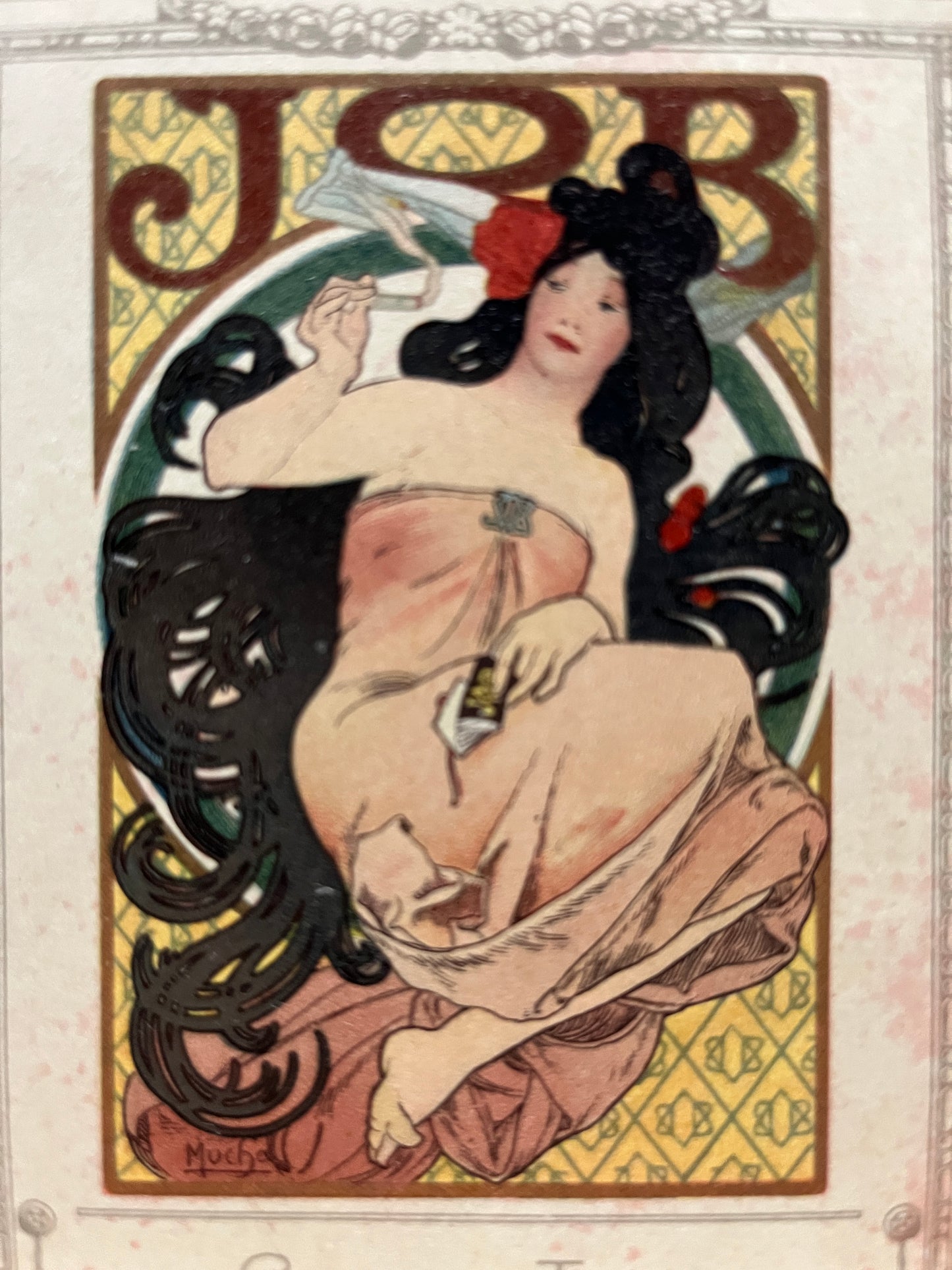 ミュシャ「JOB」オリジナルリトグラフ絵はがき