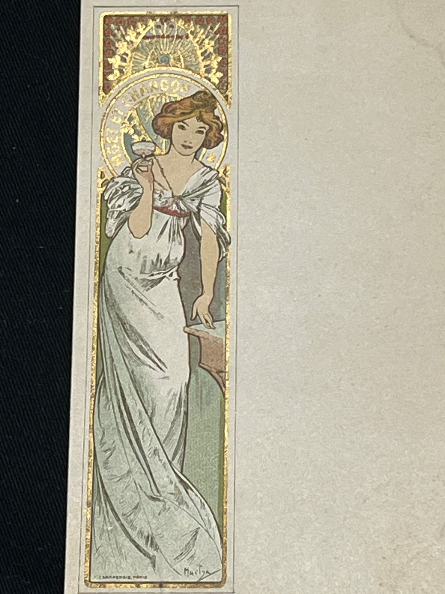 ミュシャ「モエ・エ・シャンドンのメニュー」オリジナルリトグラフ絵はがき