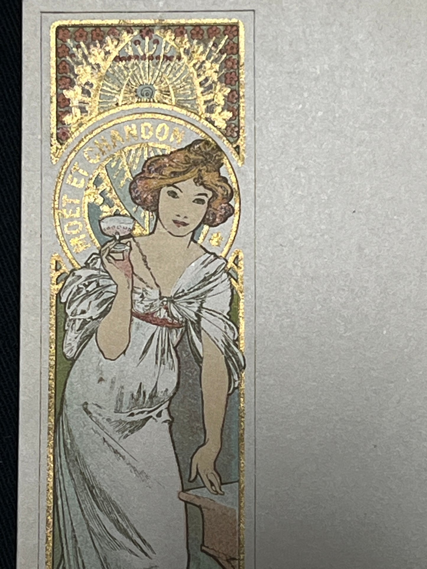 ミュシャ「モエ・エ・シャンドンのメニュー」オリジナルリトグラフ絵はがき