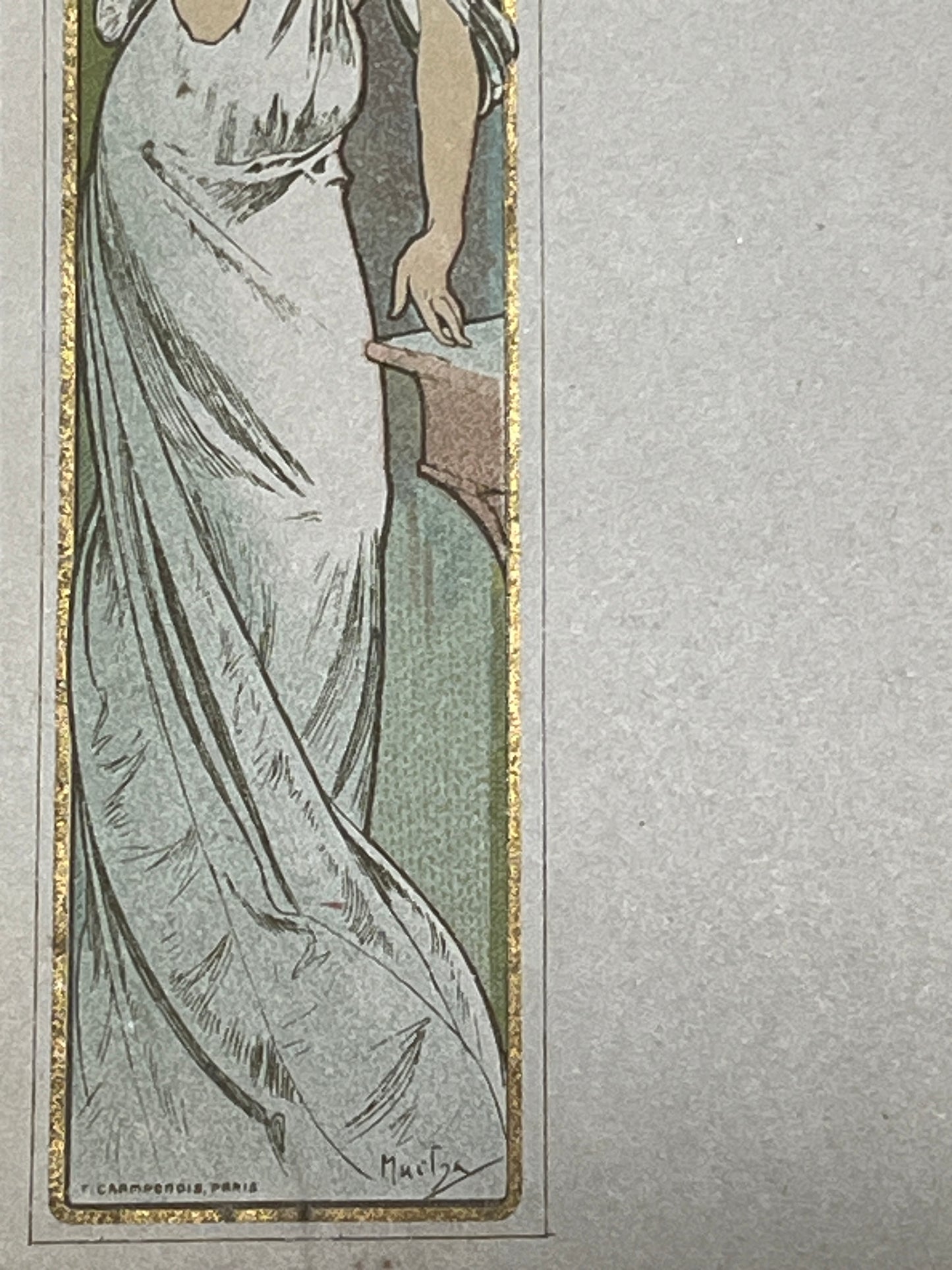 ミュシャ「モエ・エ・シャンドンのメニュー」オリジナルリトグラフ絵はがき