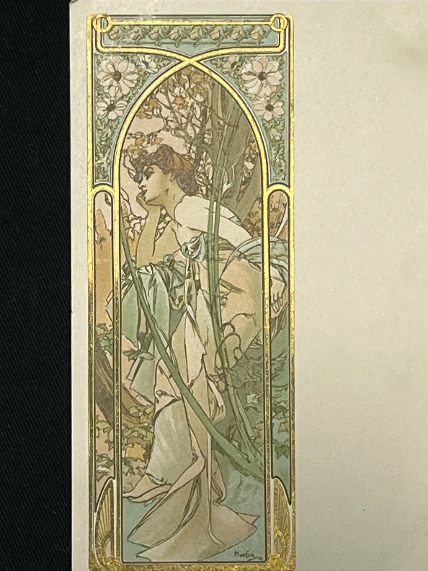 ミュシャ「夕べの夢想」オリジナルリトグラフ絵はがき