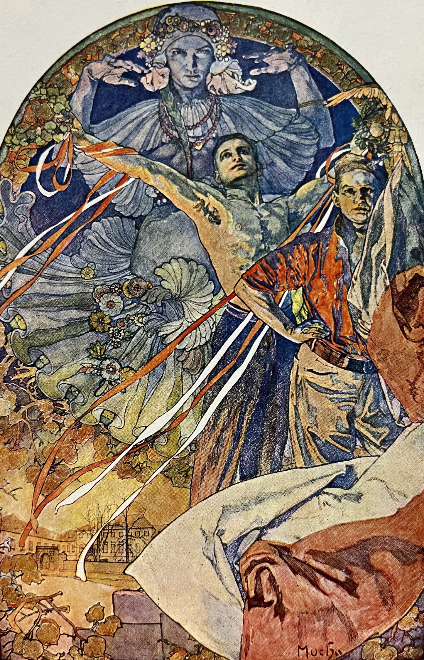 アルフォンス・ミュシャ「第8回ソコル体育協会祭典 」オリジナルリトグラフ絵はがき