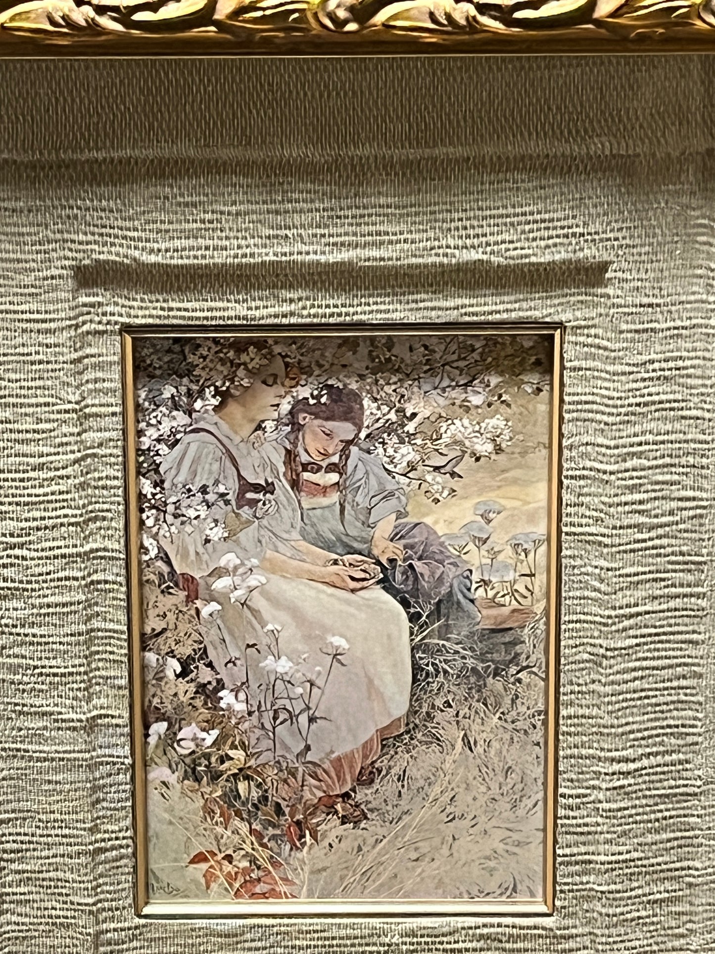 ミュシャ「真福八端」(幸いなるかな心の清き者)オリジナル絵はがき 額付き