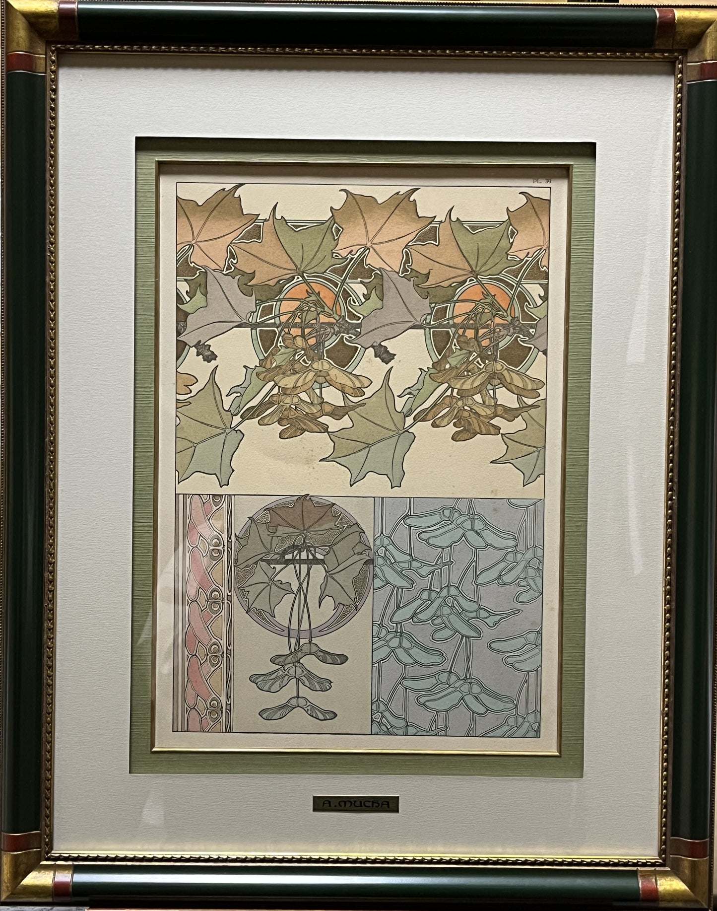アルフォンス・ミュシャ「装飾資料集 PL39」額付き