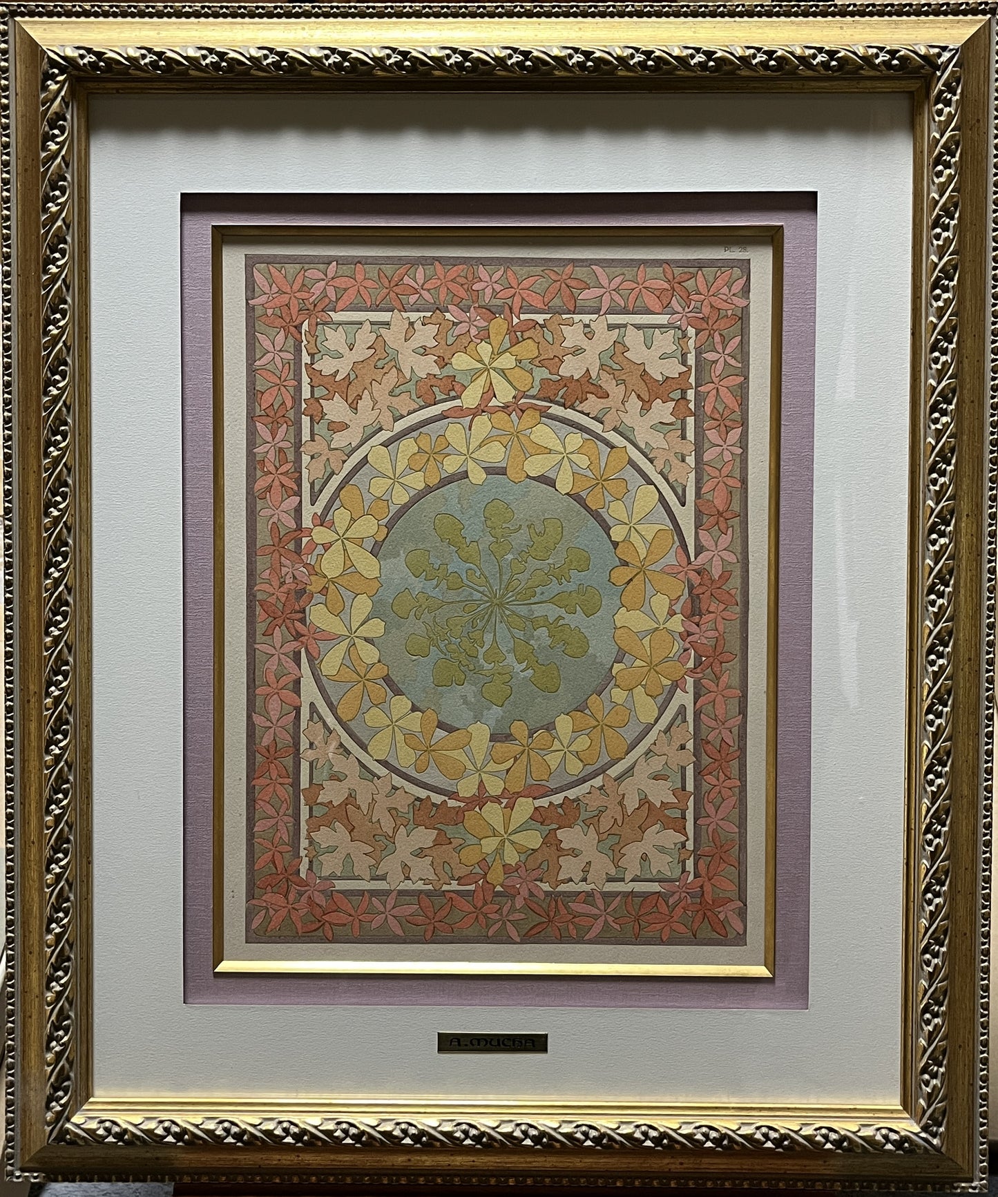 アルフォンス・ミュシャ「装飾資料集 PL28」額付き