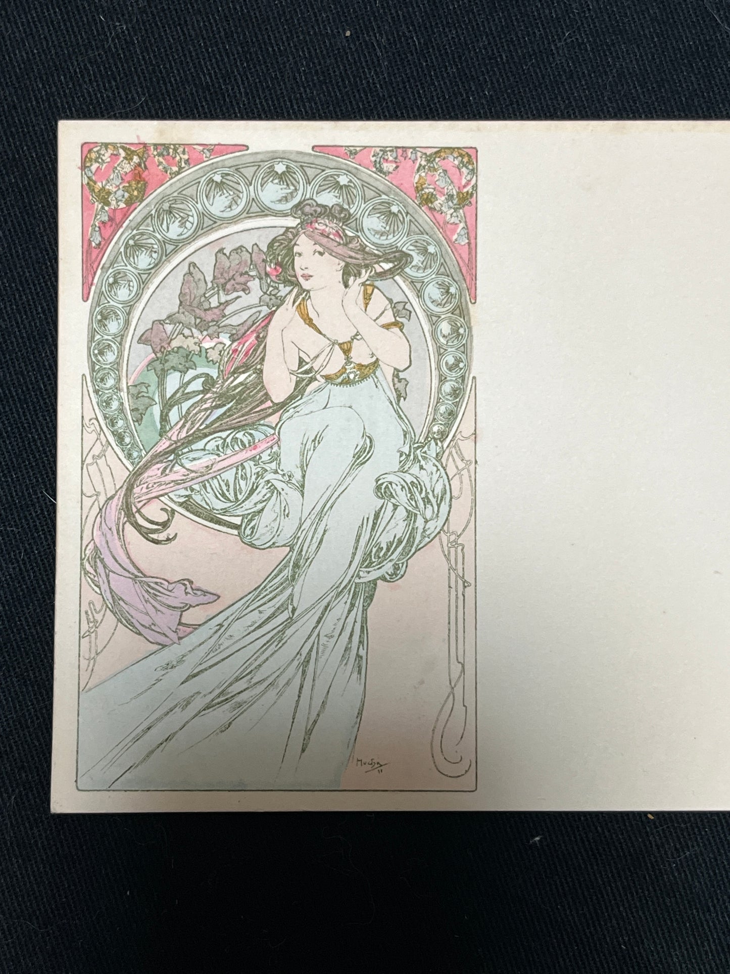 アルフォンス・ミュシャ「音楽」オリジナル絵はがき