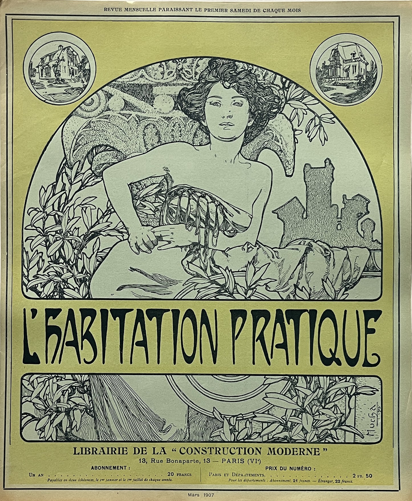 アルフォンス・ミュシャ『実用的な住まい』誌(l'Habitation Pratique)表紙