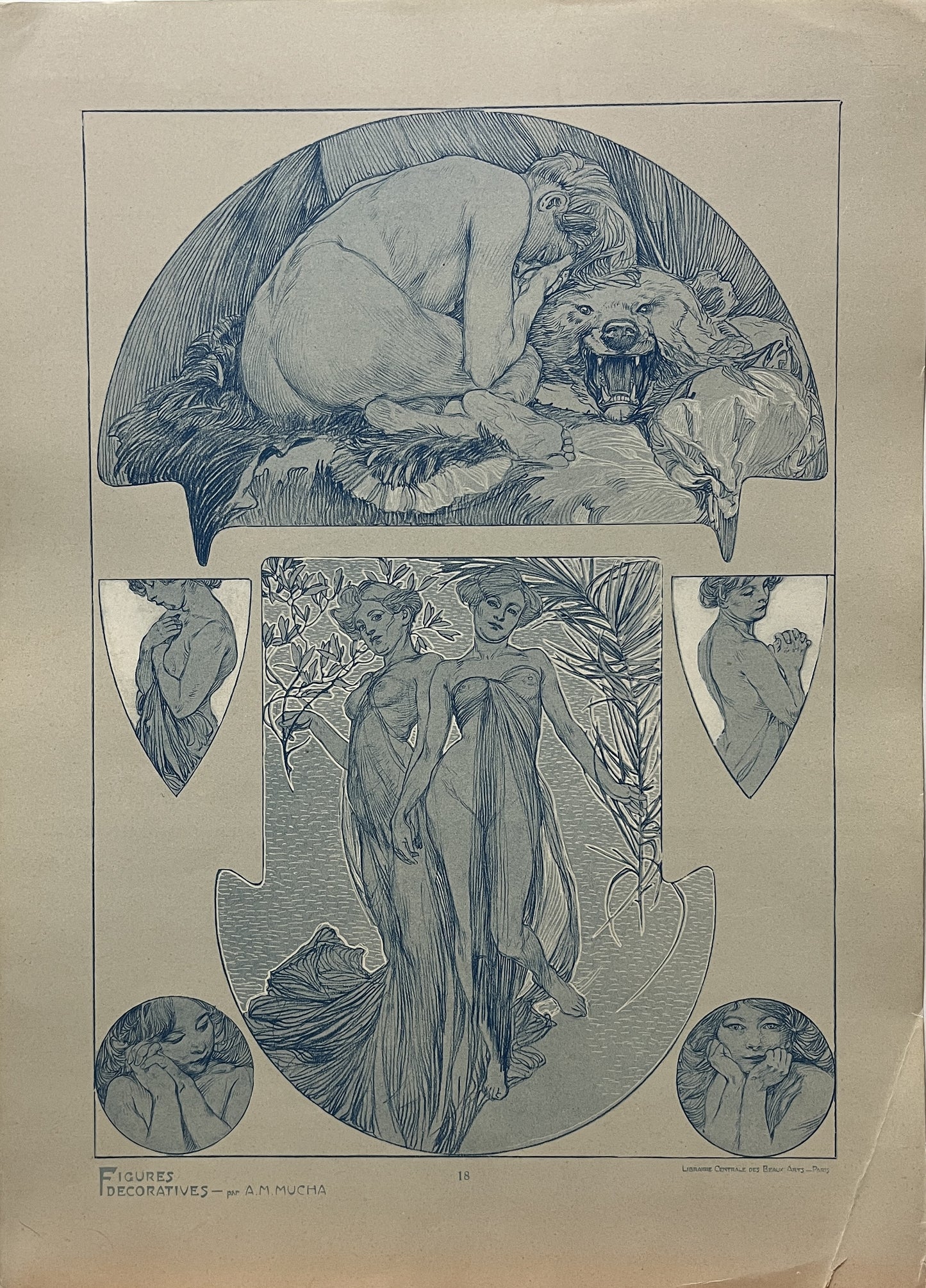 アルフォンス・ミュシャ「装飾人物集 PL18」
