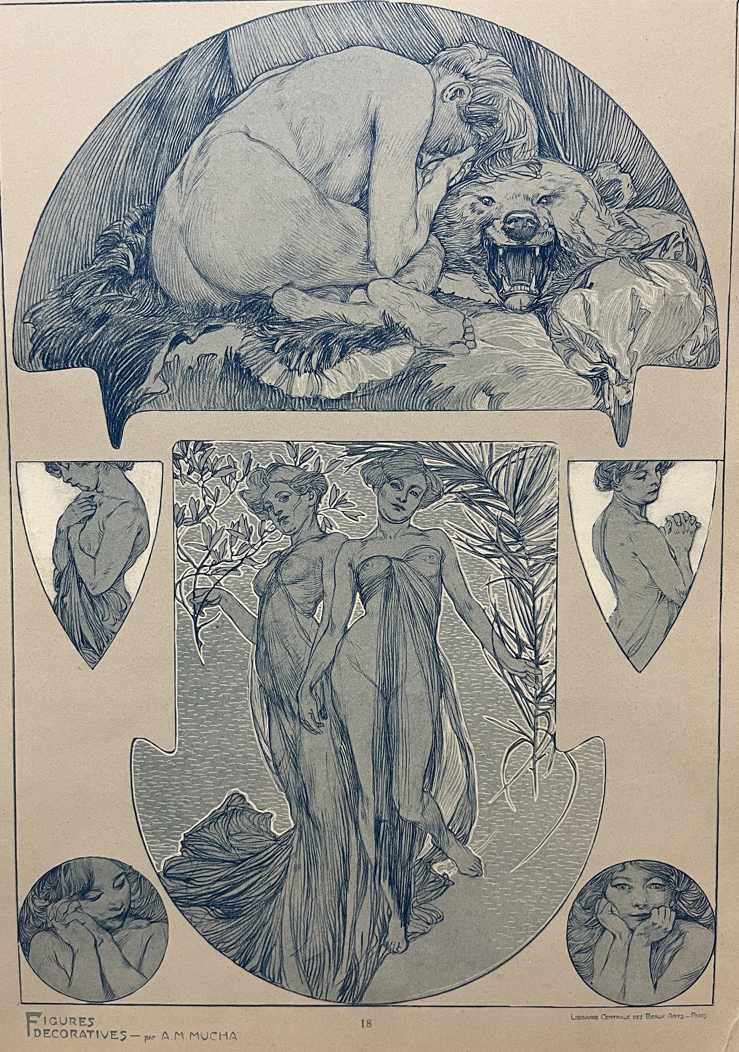 アルフォンス・ミュシャ「装飾人物集 PL18」