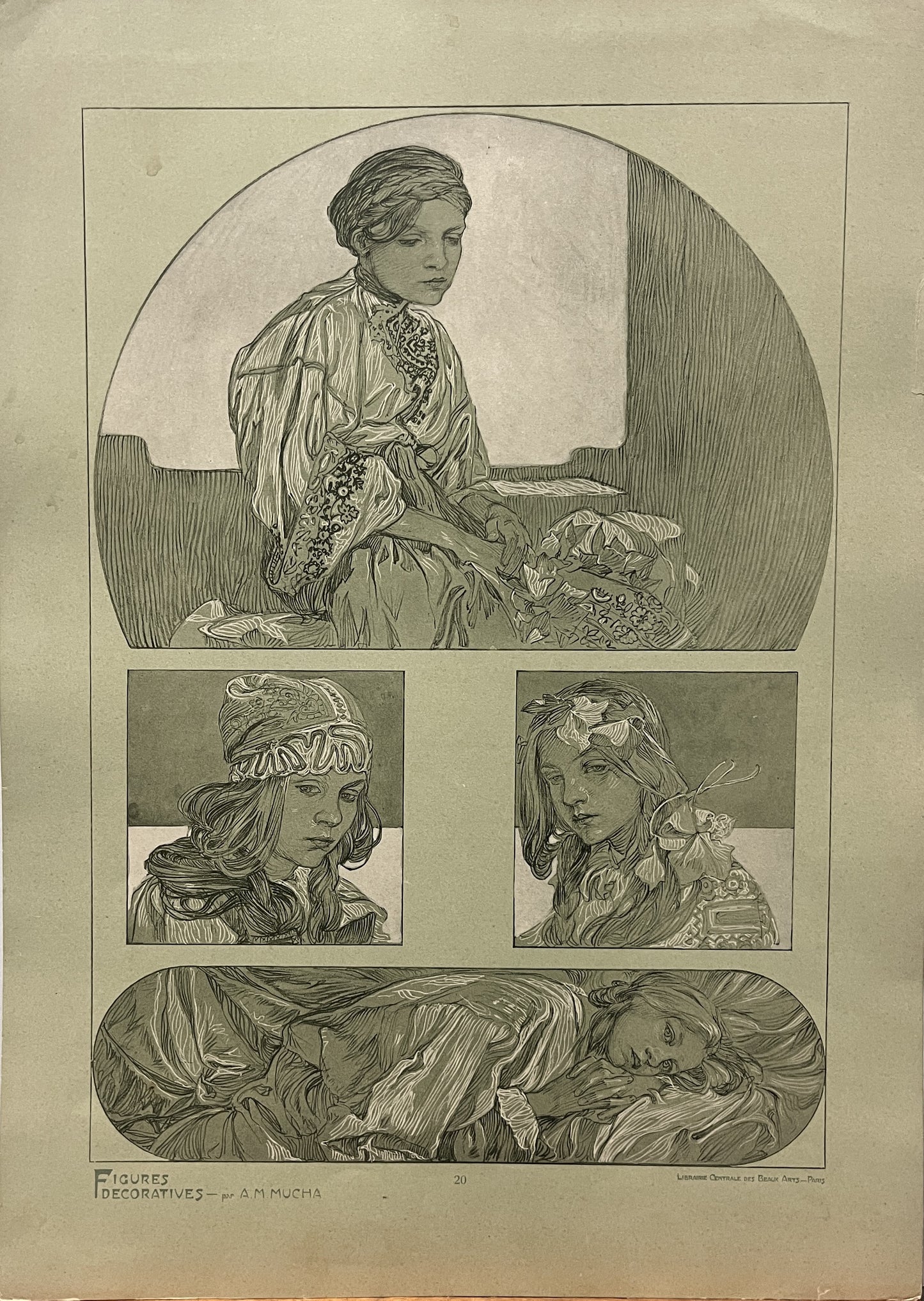 アルフォンス・ミュシャ「装飾人物集 PL20」