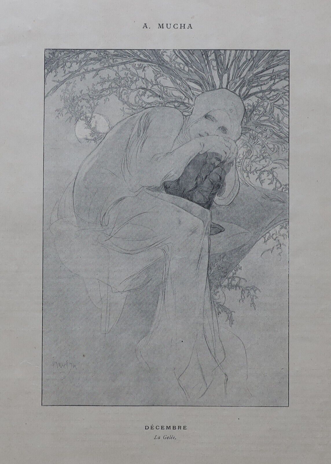 アルフォンス・ミュシャ「ココリコ誌の12ヶ月」コンプリートセット 1898年 オリジナル