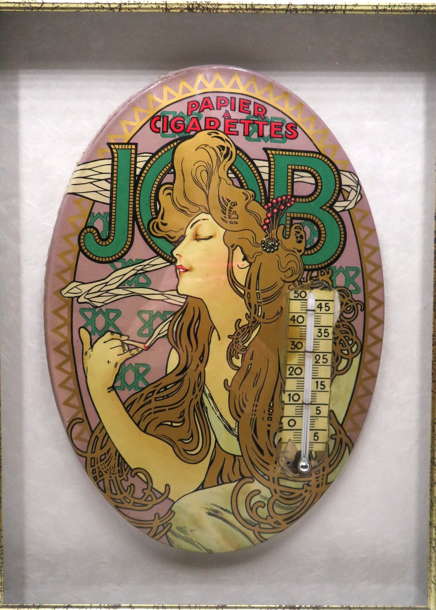 ミュシャ「JOB」アンティーク温度計 - ギャラリーK