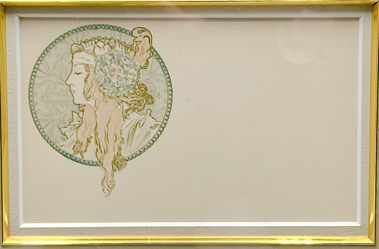 ミュシャ「ビザンチンヘッド ペア」オリジナルリトグラフ絵はがき - ギャラリーK