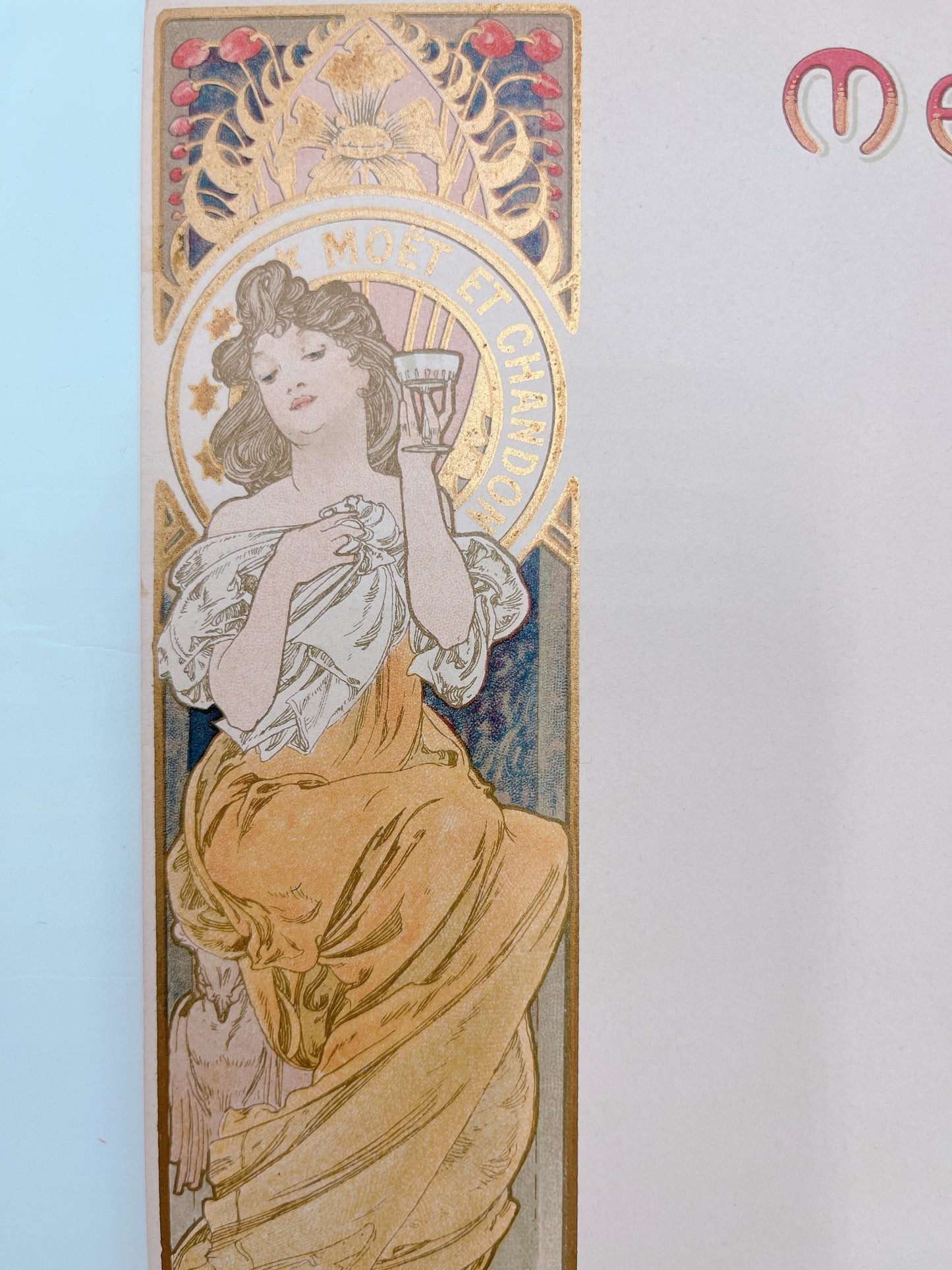 ミュシャ「モエ・エ・シャンドンのメニュー」オリジナルリトグラフ - ギャラリーK