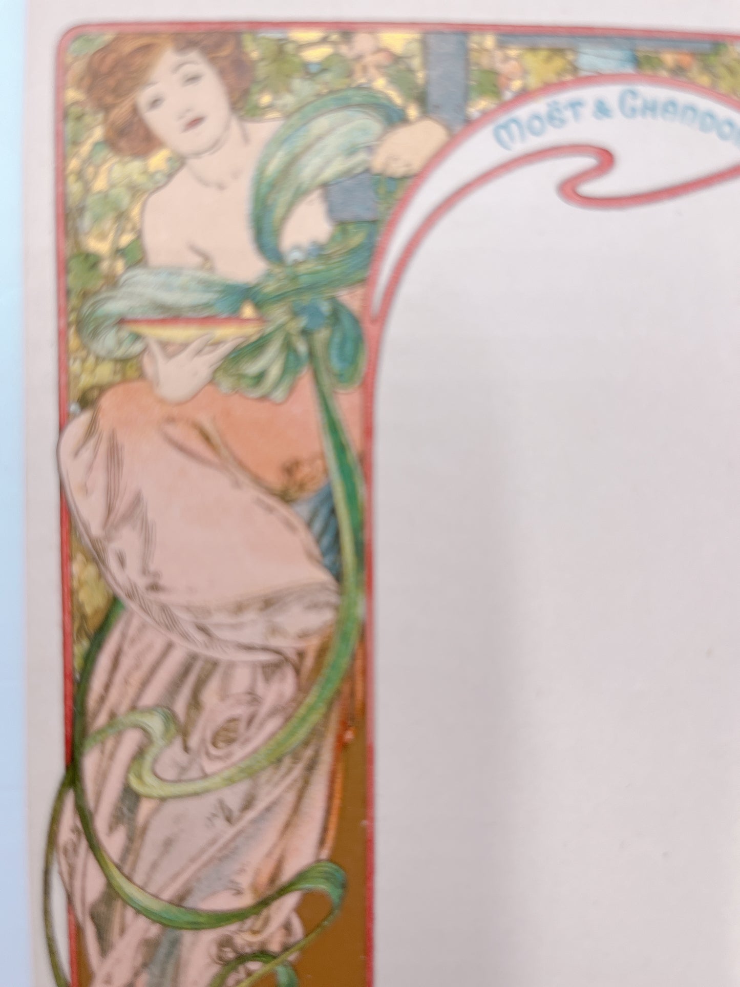 ミュシャ「モエ・エ・シャンドンのメニュー」オリジナルリトグラフ絵はがき - ギャラリーK