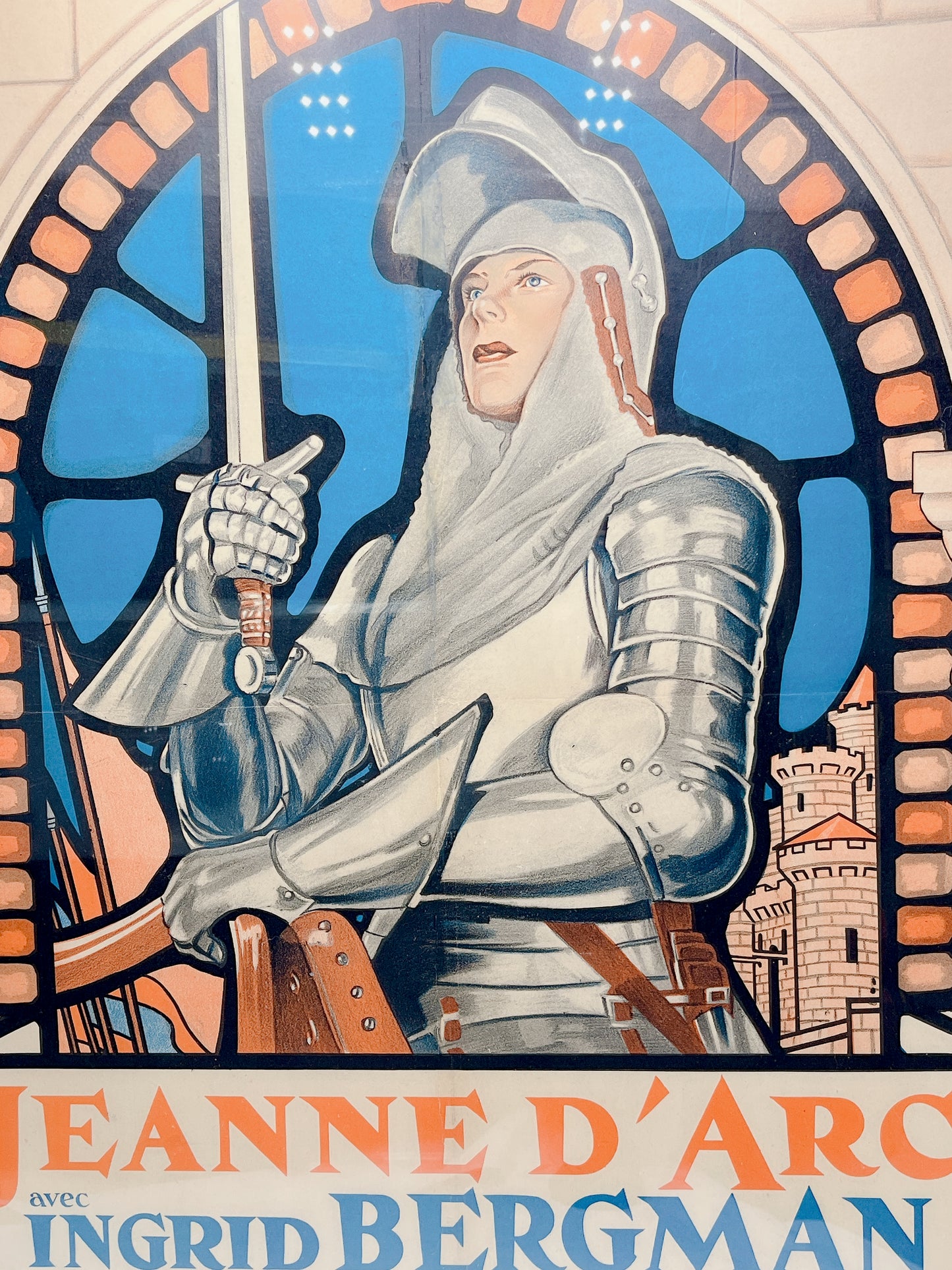 イングリッド・バーグマン 映画「ジャンヌ・ダーク」リトグラフオリジナルポスター 額付き - ギャラリーK