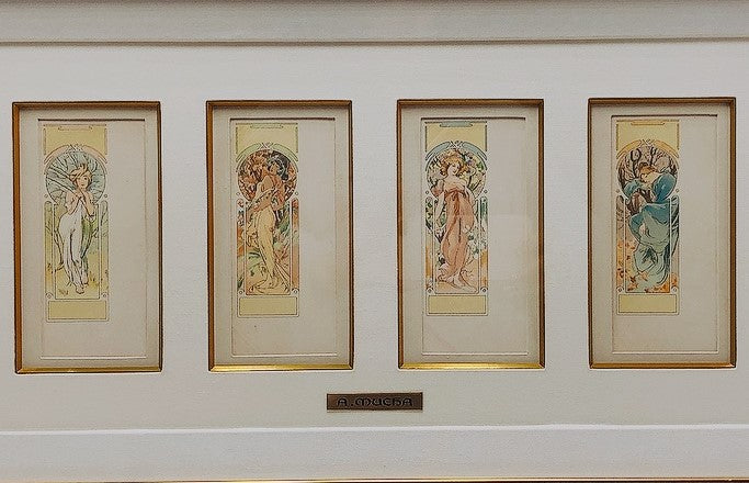 ミュシャ「四季Ⅲ」オリジナル絵はがき 4枚セット