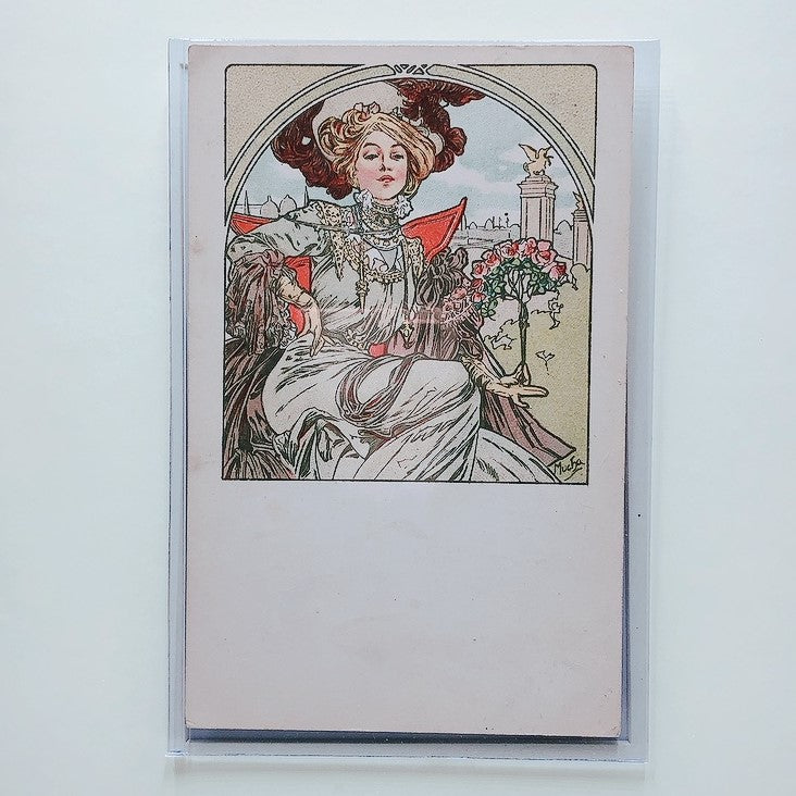 ミュシャ「1900年パリ万国博覧会」オリジナルリトグラフ絵はがき