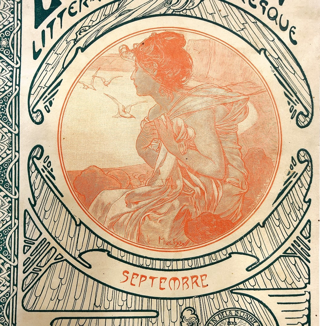 ミュシャ表紙絵「ル・モア」1899年9月号 - ギャラリーK