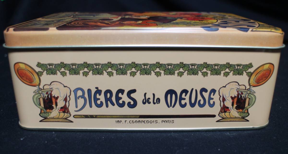 アルフォンス・ミュシャ「ムーズ川のビール」デザインのブリキ缶 - ギャラリーK