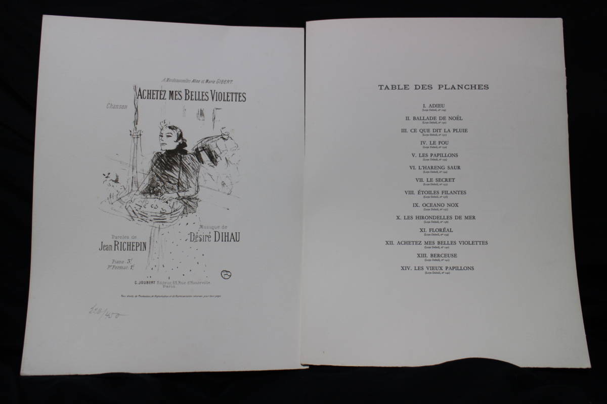 ロートレック「デジレ・ディオ―歌謡集」14枚1組版画集