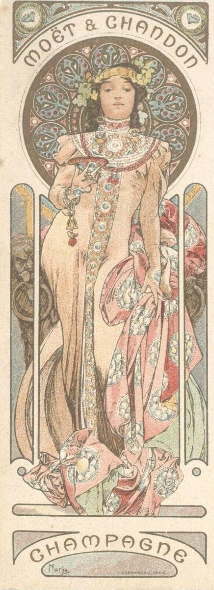 アルフォンス・ミュシャ「モエ・エ・シャンドン ドライ・インペリアル」絵はがき - ギャラリーK