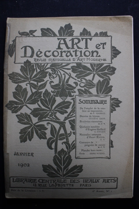 アールヌーボーの雑誌「ART ET DECORATION 」1902年 | ギャラリーK