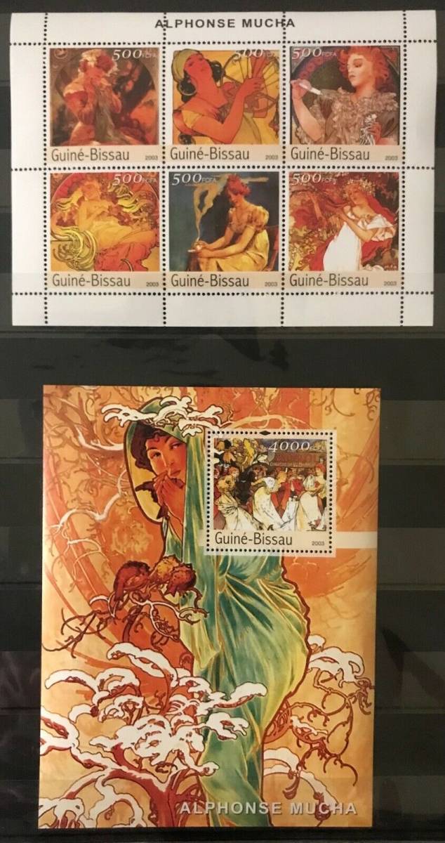 アルフォンス・ミュシャ 切手 14枚 (ギニアビサウ発行) - ギャラリーK
