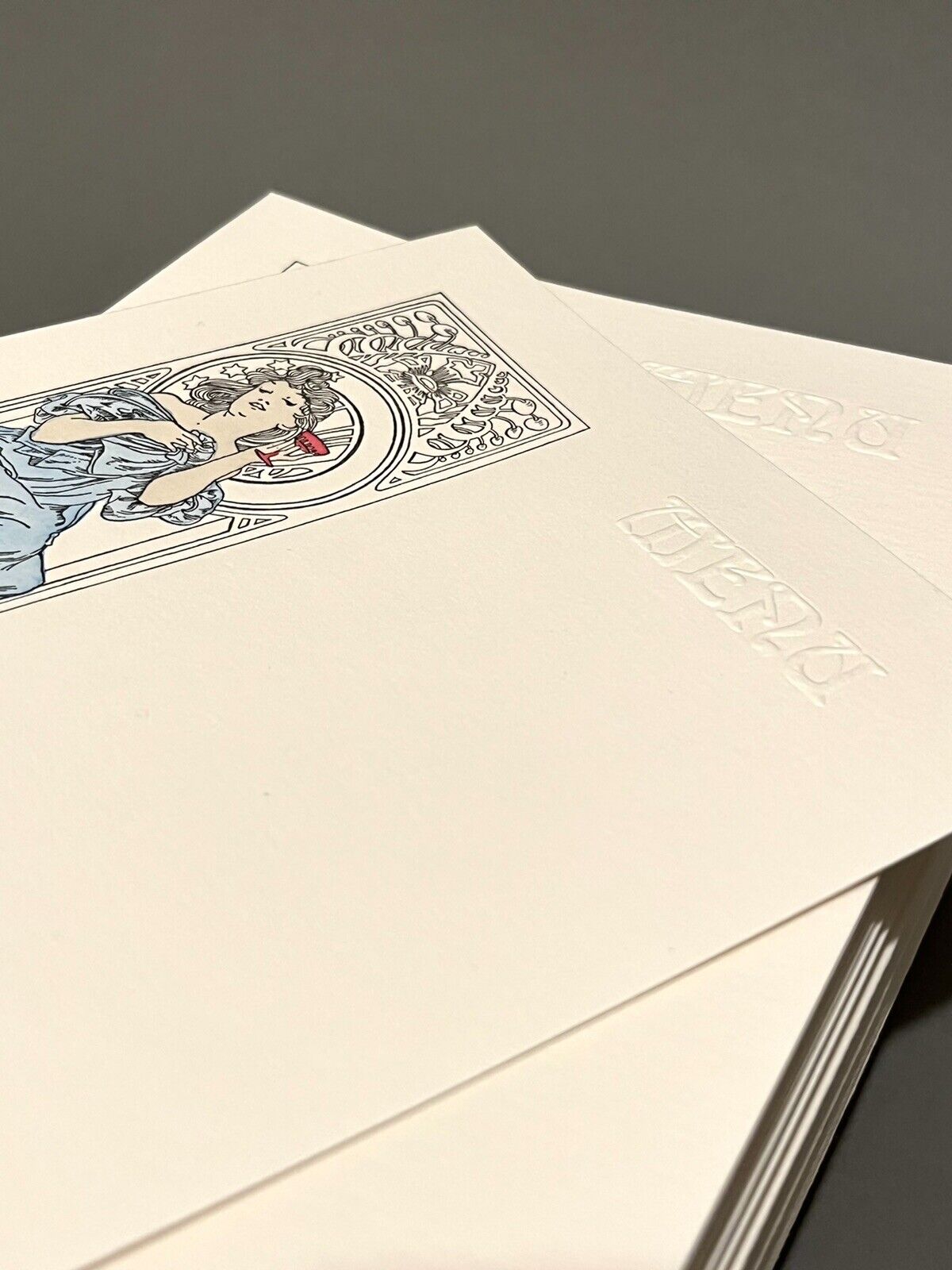 ミュシャ「モエ・エ・シャンドンのメニュー」複製品10枚セット - ギャラリーK