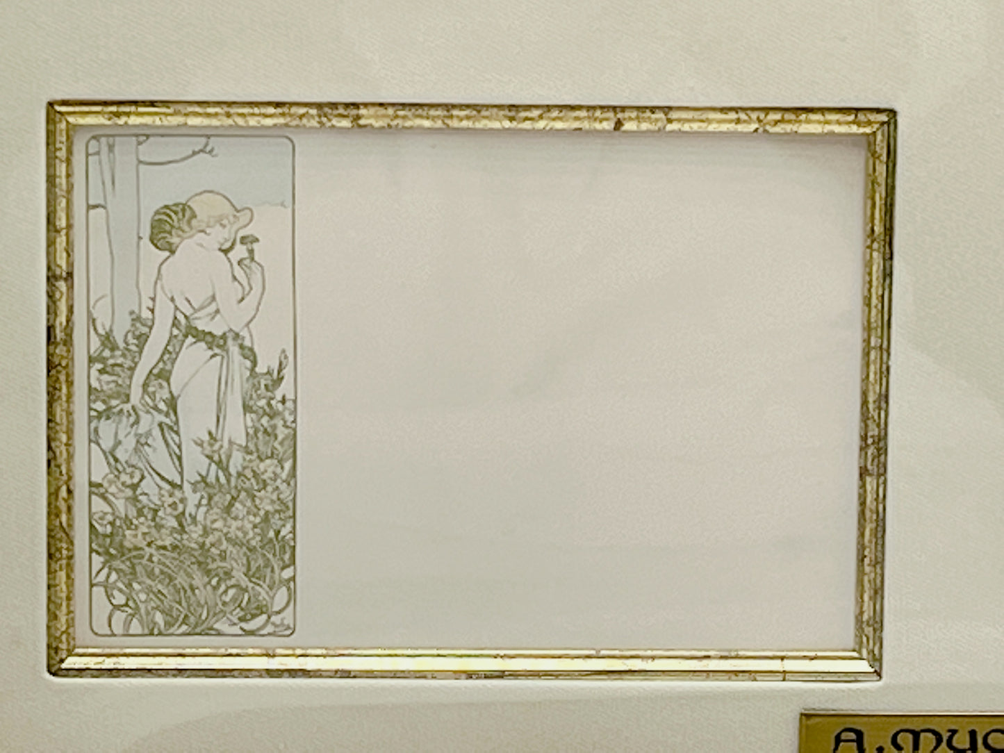 アルフォンス・ミュシャ「四つの花」オリジナルリトグラフ絵はがき - ギャラリーK