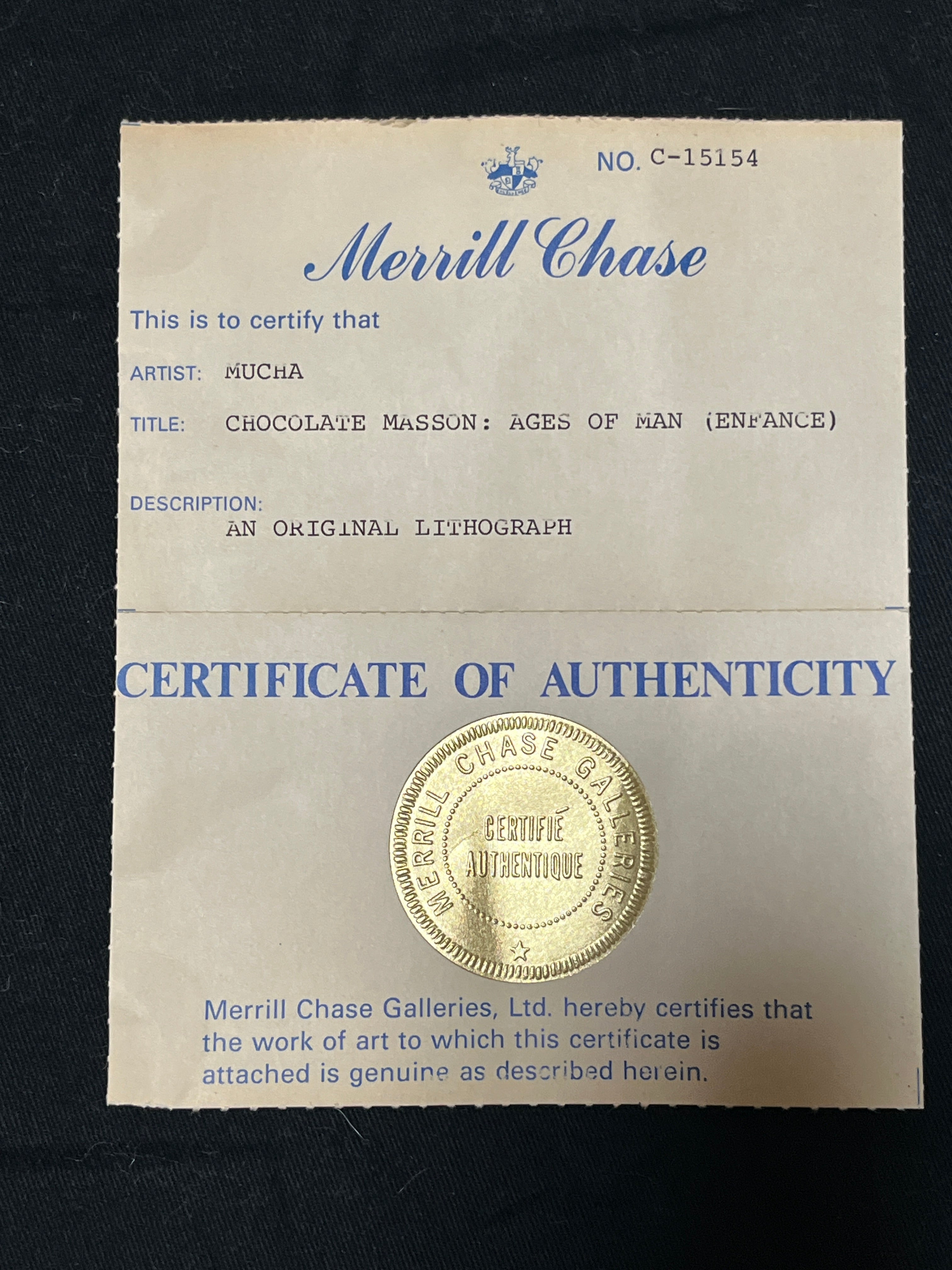 アルフォンス・ミュシャ「ショコラ・マッソンのカレンダー 幼年期