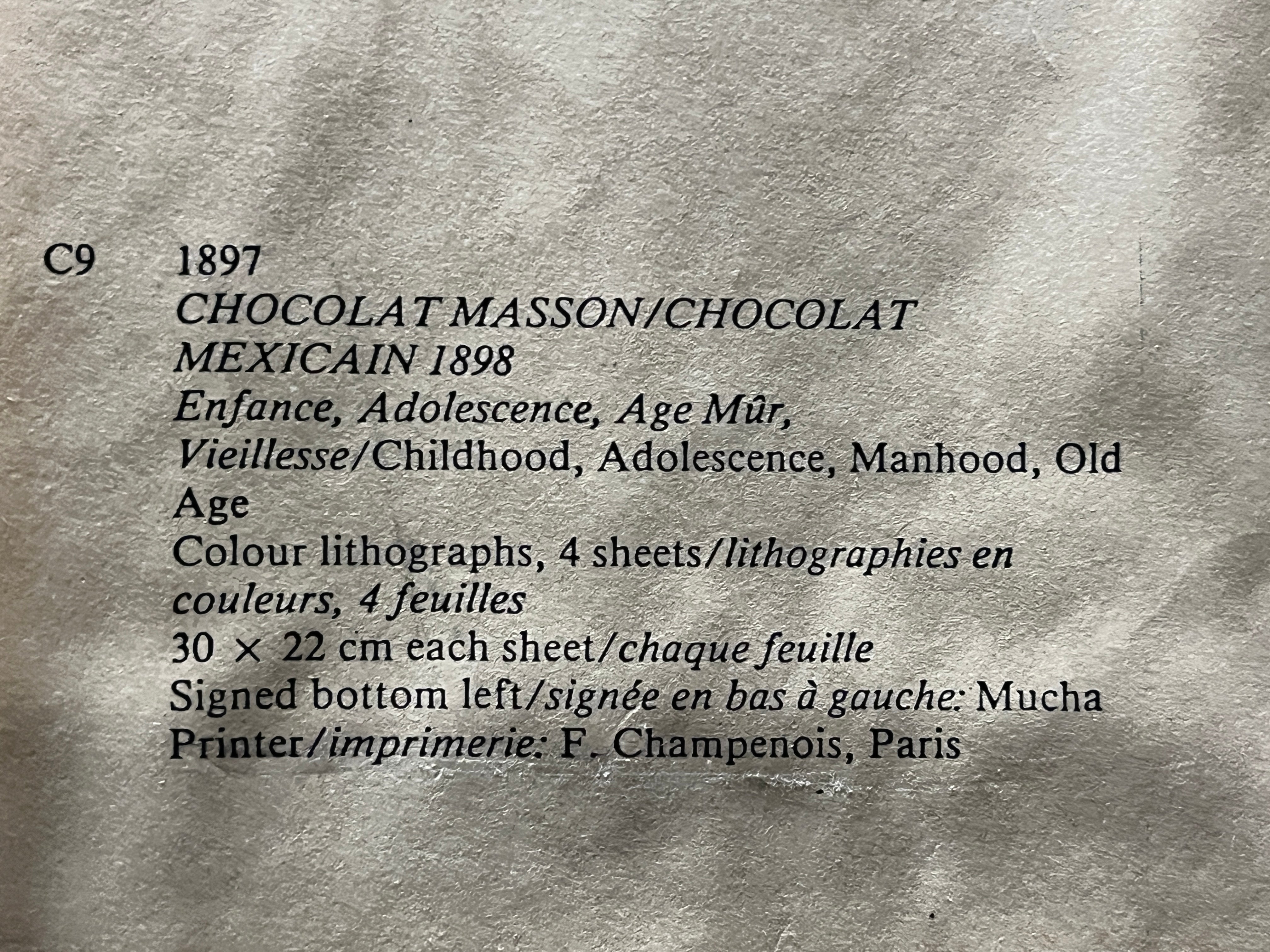 アルフォンス・ミュシャ「ショコラ・マッソンのカレンダー 幼年期