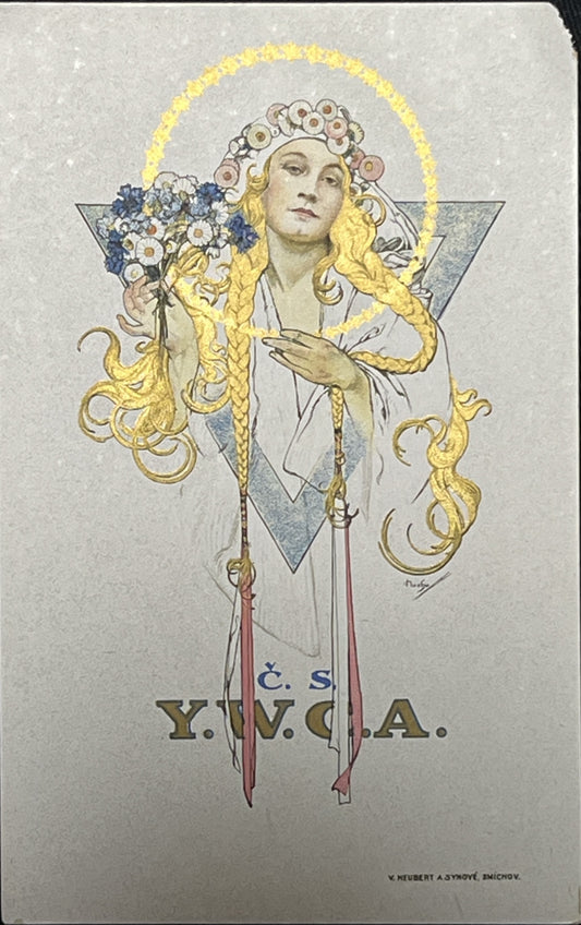 　ミュシャ「チェコスロバキア　Y.W.C.A」オリジナル絵はがき