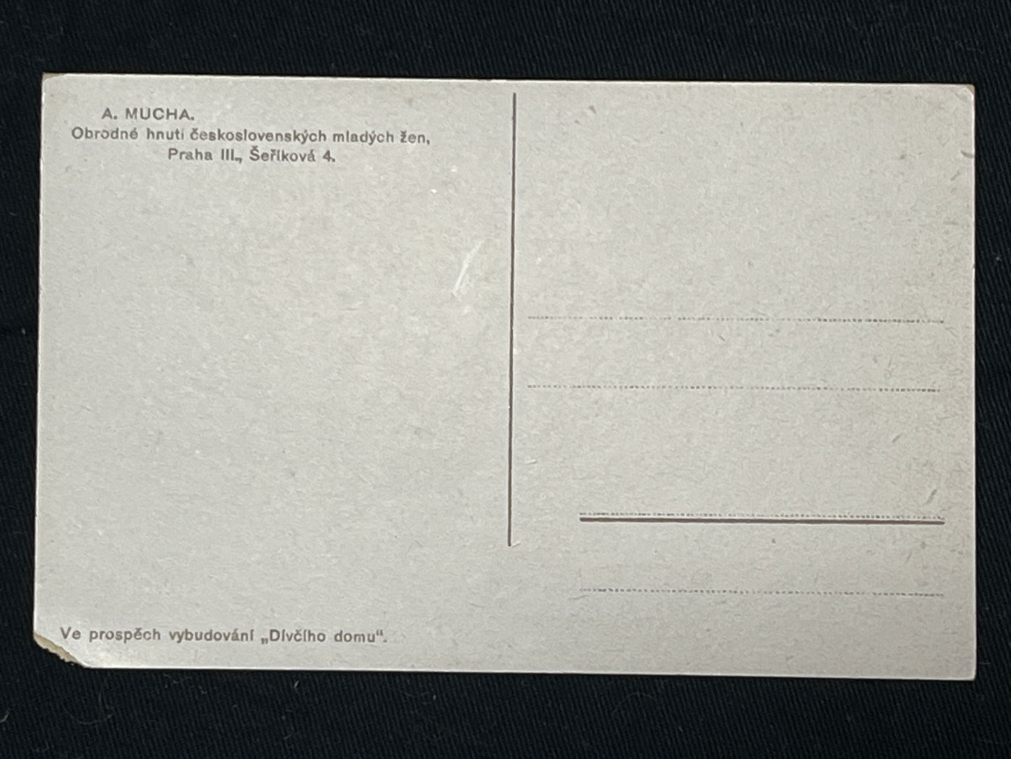 　ミュシャ「チェコスロバキア　Y.W.C.A」オリジナル絵はがき