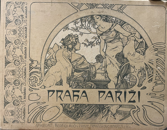 　 アルフォンス・ミュシャ　表紙絵「プラハからパリへ」チェコ語版　コンプリート本
