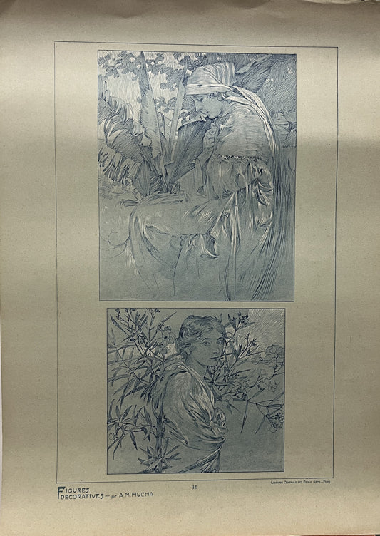 アルフォンス・ミュシャ「装飾人物集　PL34」