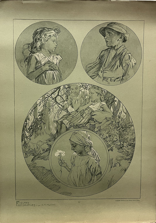 アルフォンス・ミュシャ「装飾人物集　PL32」