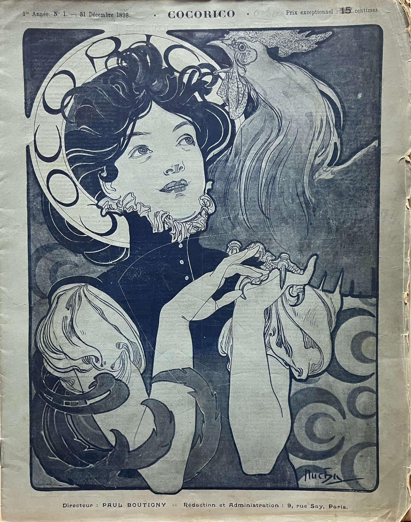 　 アルフォンス・ミュシャ「ココリコ創刊号」1898年