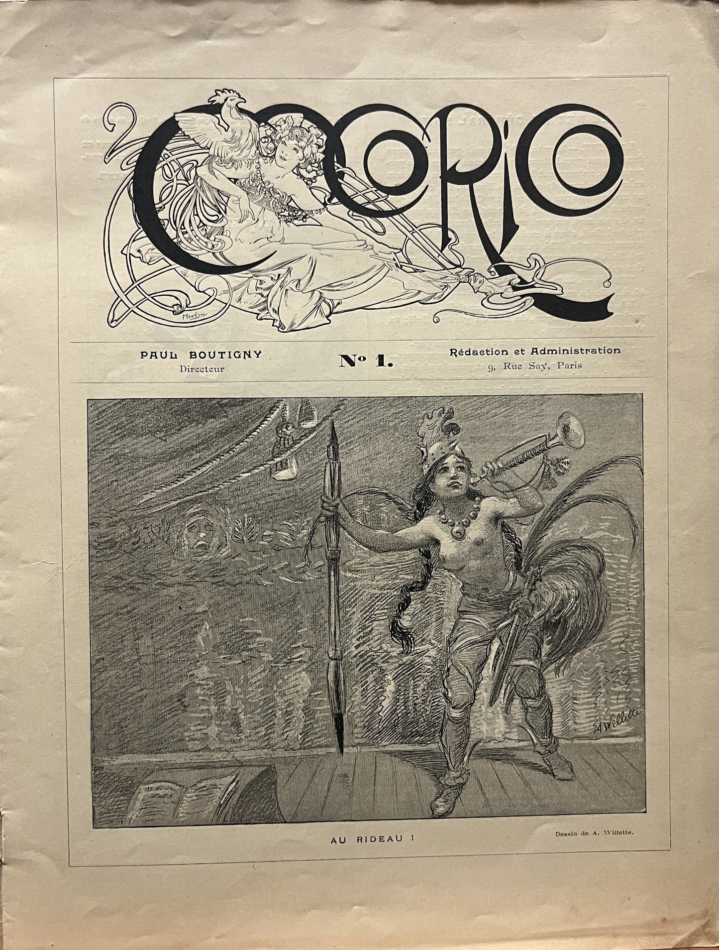 　 アルフォンス・ミュシャ「ココリコ創刊号」1898年