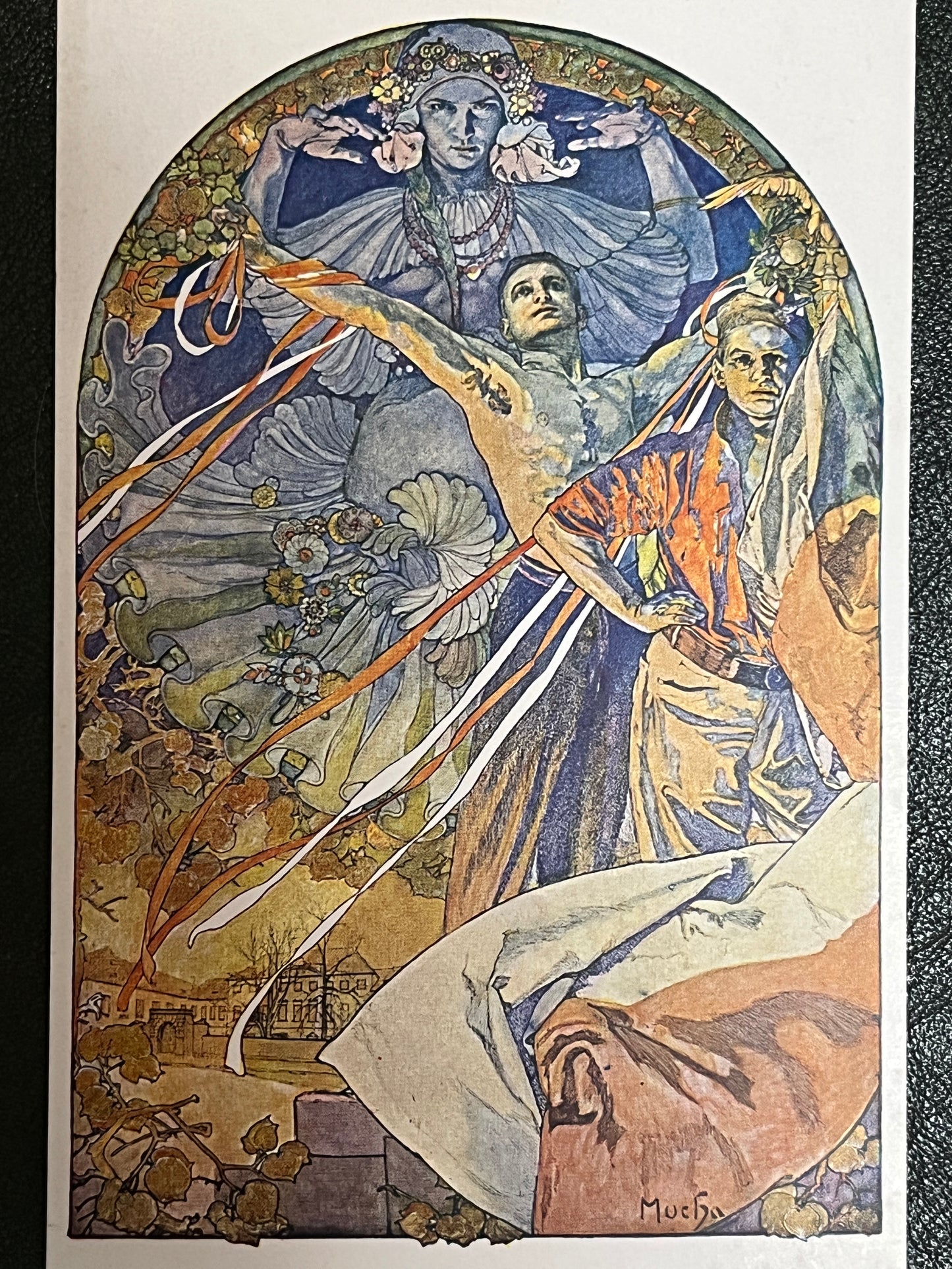 ミュシャ「第８回ソコル体育協会祭典 」オリジナルリトグラフ絵はがき