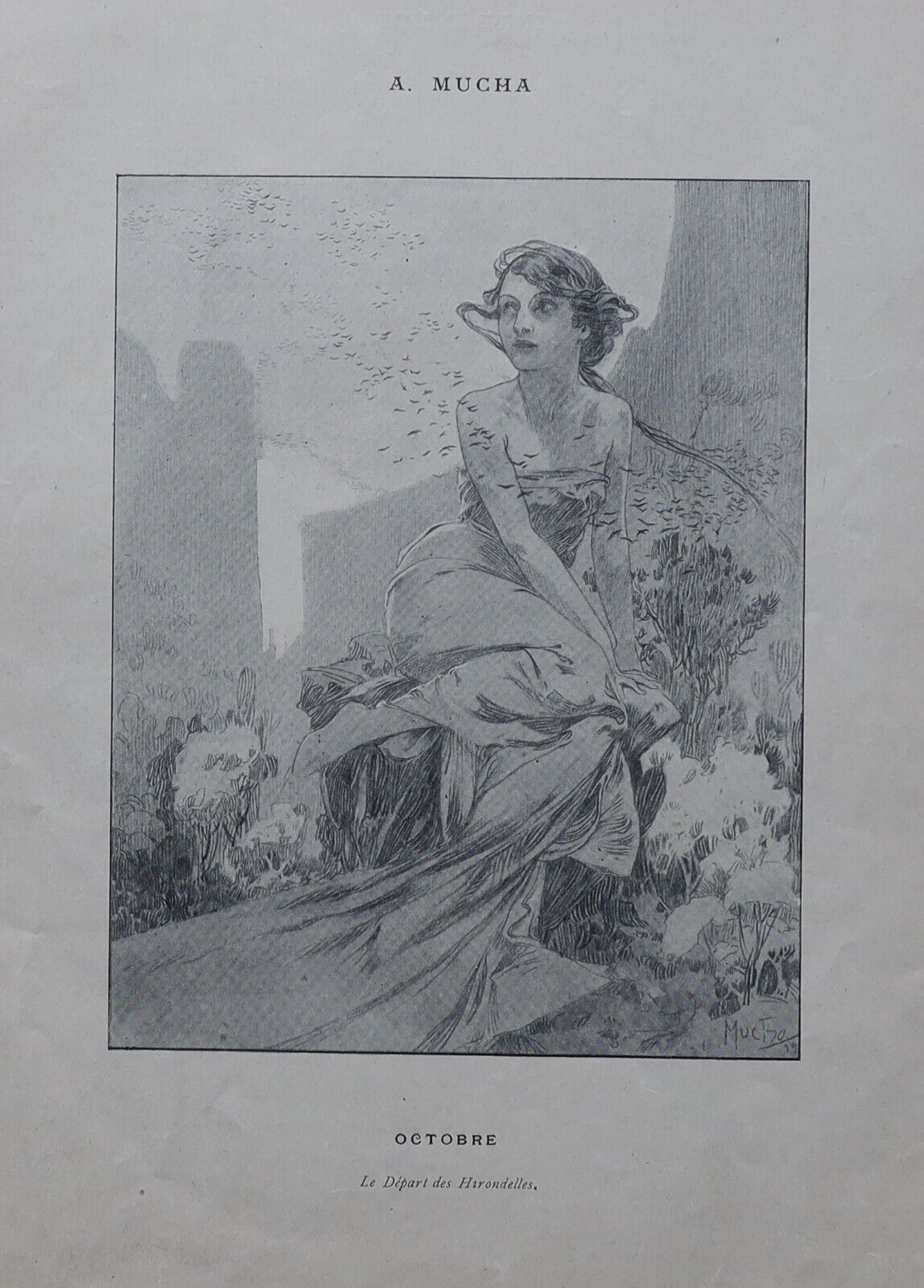 アルフォンス・ミュシャ「ココリコ誌の１２ヶ月」コンプリートセット 1898年　オリジナル