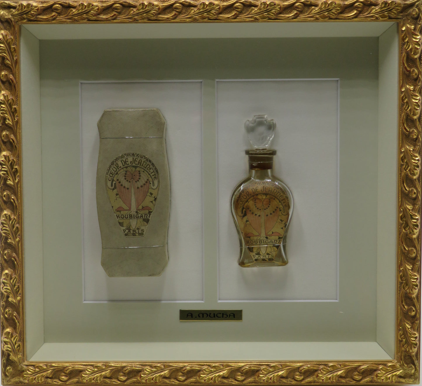 アルフォンス・ミュシャ「ウビガン香水 ジャネットハートのパッケージと瓶」
