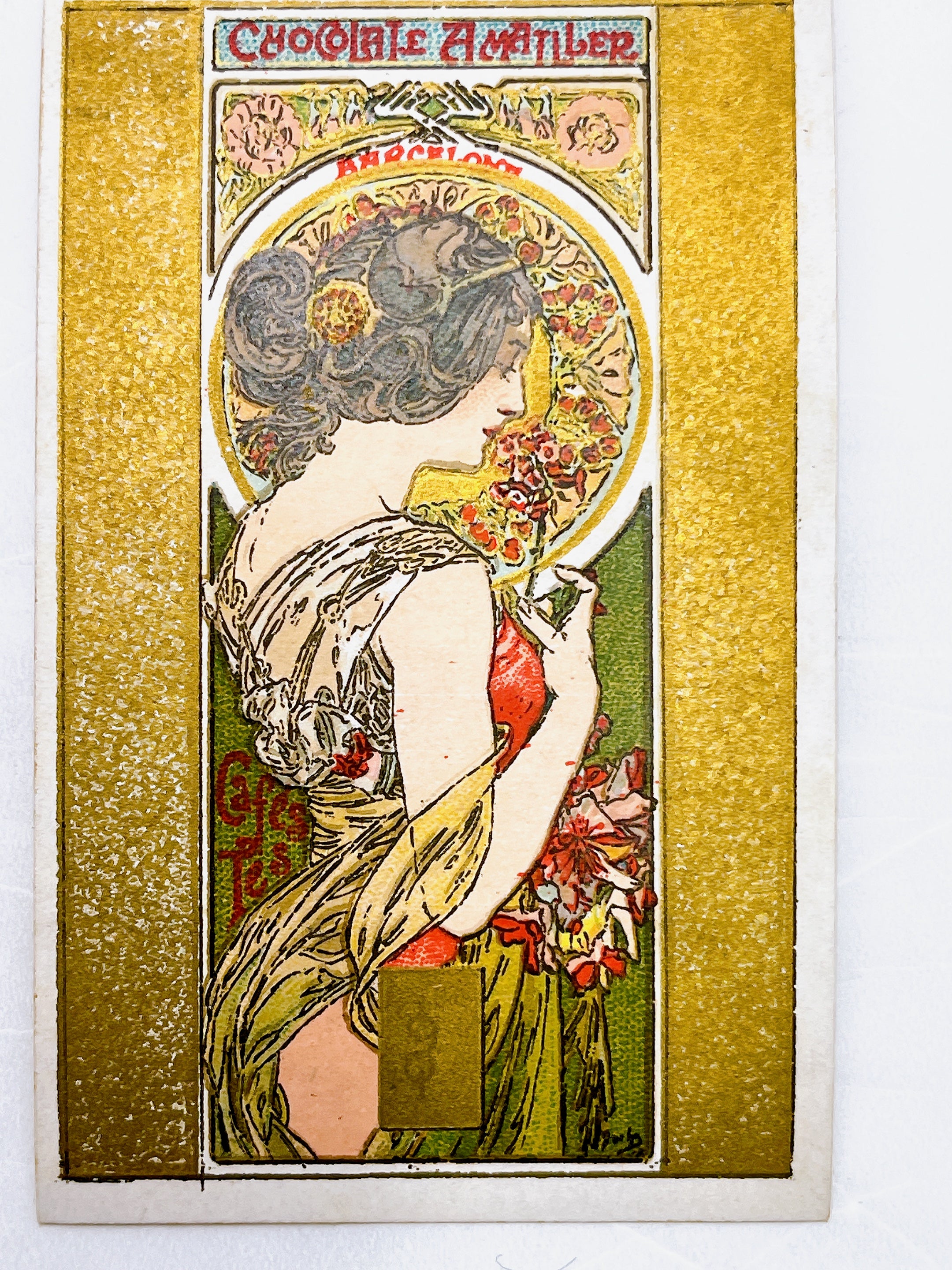 アルフォンス・ミュシャ「桜草」アマリエチョコレートカード 1900年頃