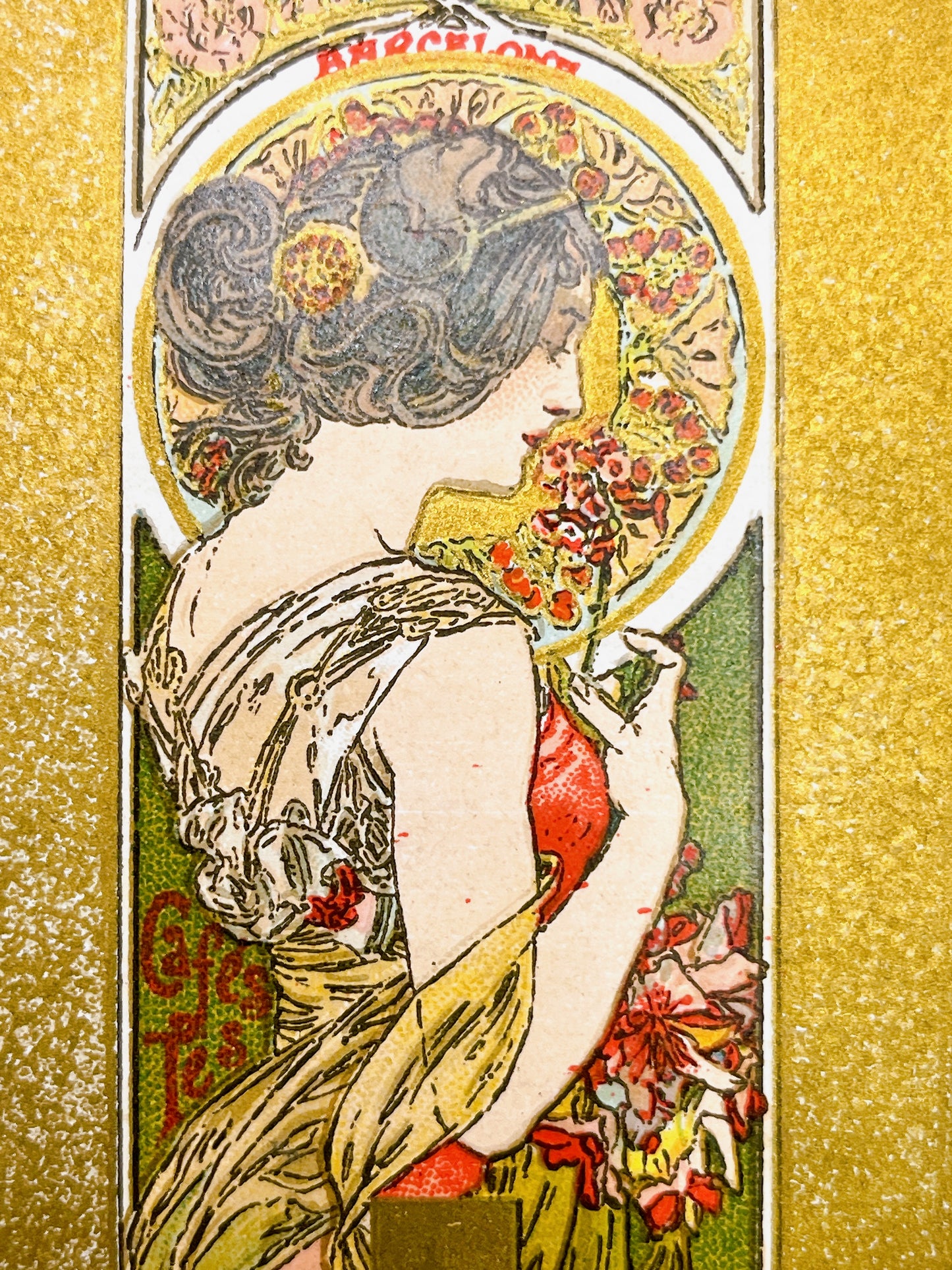 アルフォンス・ミュシャ「桜草」アマリエチョコレートカード　1900年頃 - ギャラリーK