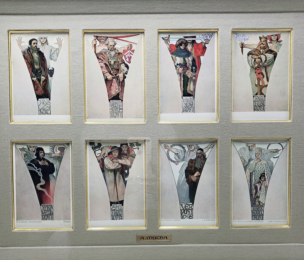 ミュシャ「プラハ市民会館市長ホール」オリジナル絵はがき 8作品コンプリートセット