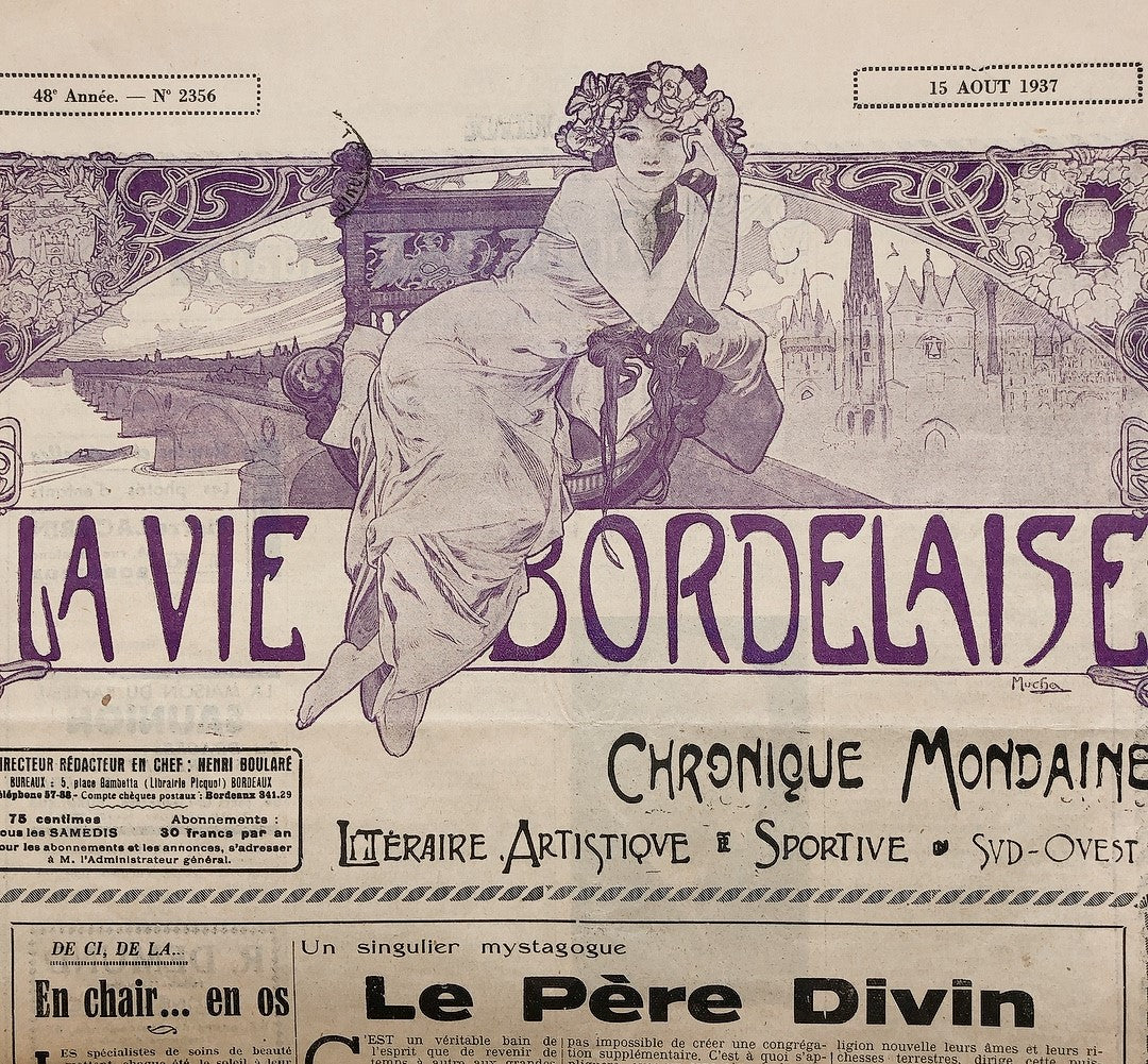 ミュシャ 表紙絵「ボルドーの生活」1937年