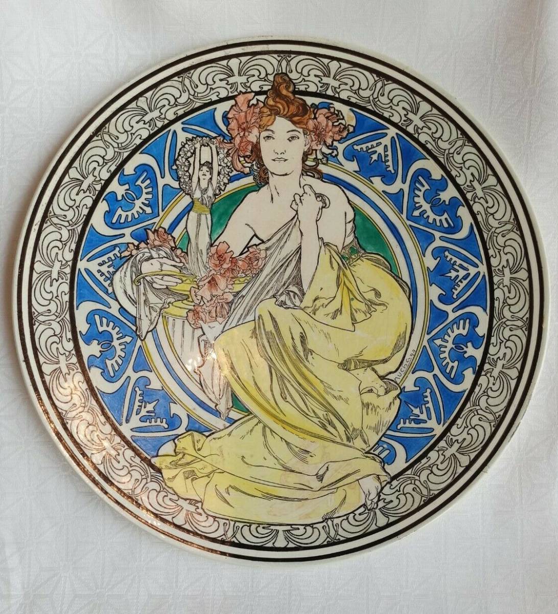 アルフォンス・ミュシャ「パリの寓意像」陶製皿
